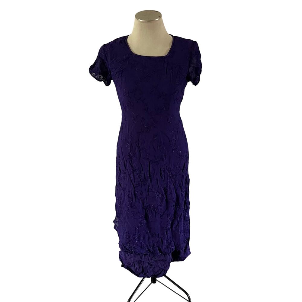 Vtg Y2K 2000s Purple Lace Maxi Dress Sz M Fairy Grunge Witchy Whimsygoth